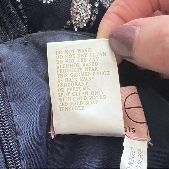 Elizabeth K by GLS Formal Navy Blue Full Length Gown Size Medium Holiday Party - Picture 11 of 13